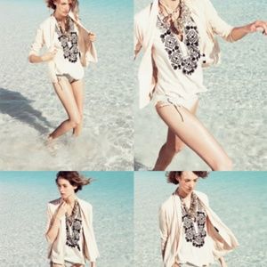 Cozumel Flower Mosaic Embroidered Top